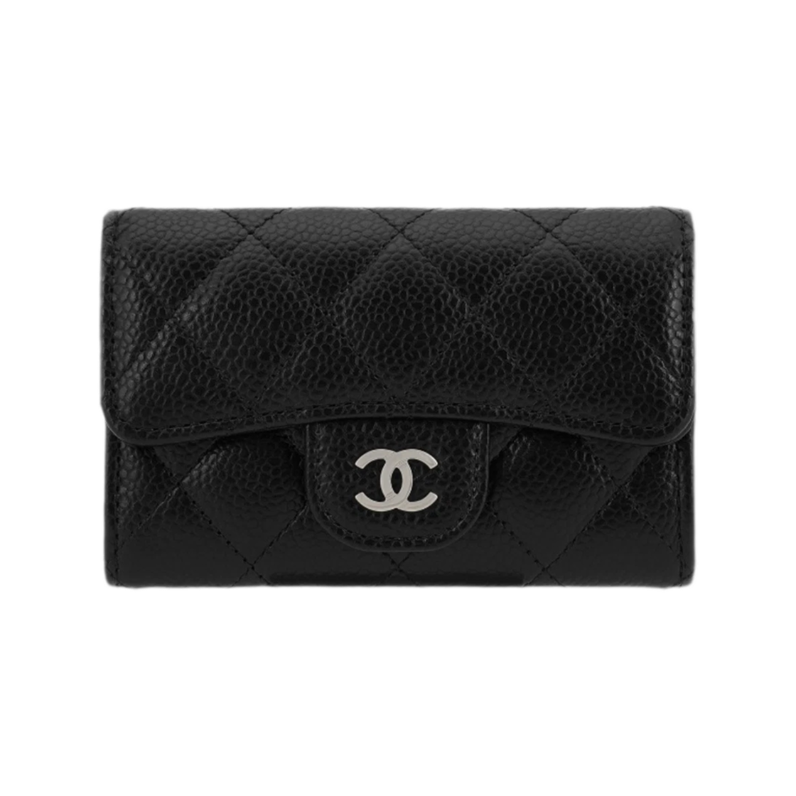 샤넬 클래식 카드 홀더 그레인드 카프스킨 & 실버 메탈 블랙(Chanel Classic Card Holder Grained Calfskin & Silver Black)