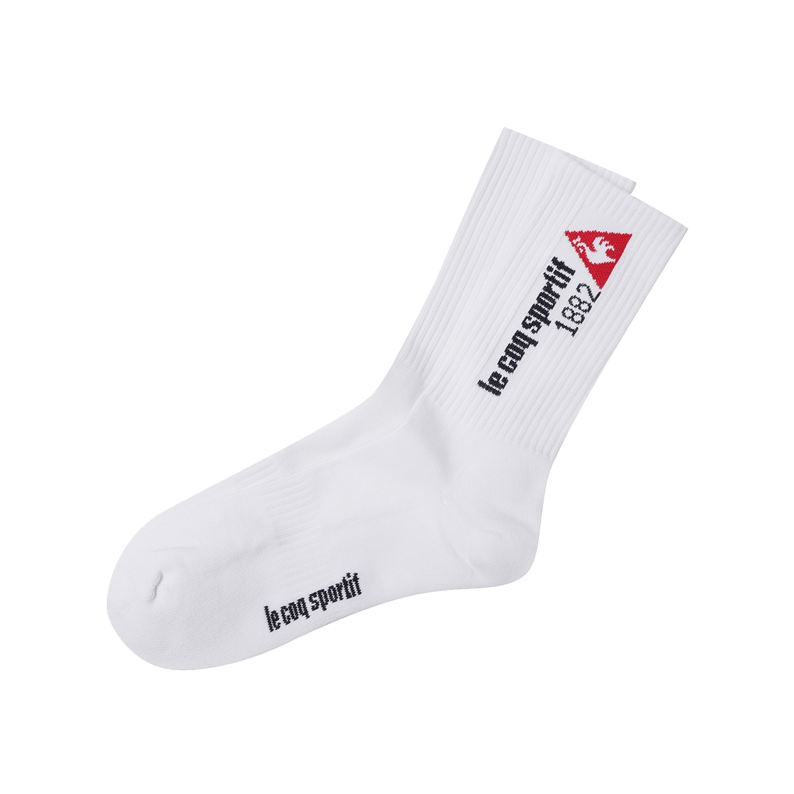 QQ323ASC83_WHT0 le coq sportif Unisex Logo High Socks White