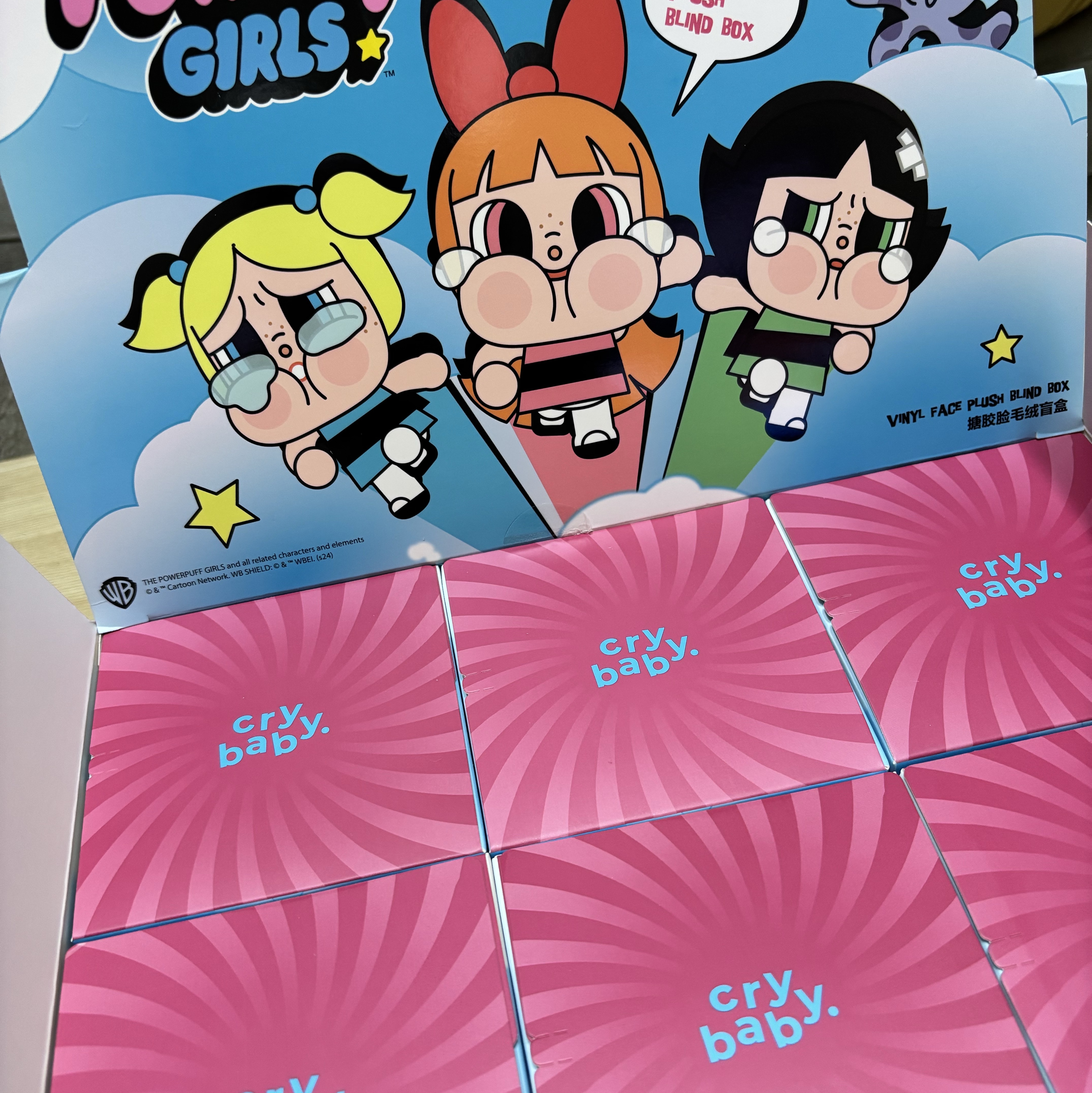 Pop Mart Crybaby x Powerpuff Girls Series Keyring Sealed Case (6 Blind Boxes), Pop Mart Crybaby x Powerpuff Girls Series Keyring Bunny Bubbles (Opened Case) 착용 스타일 - 1
