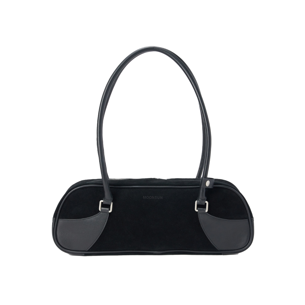 문선 스웨이드 라지 볼링 백 / 블랙(MOONSUN Suede Large Bowling Bag / Black)