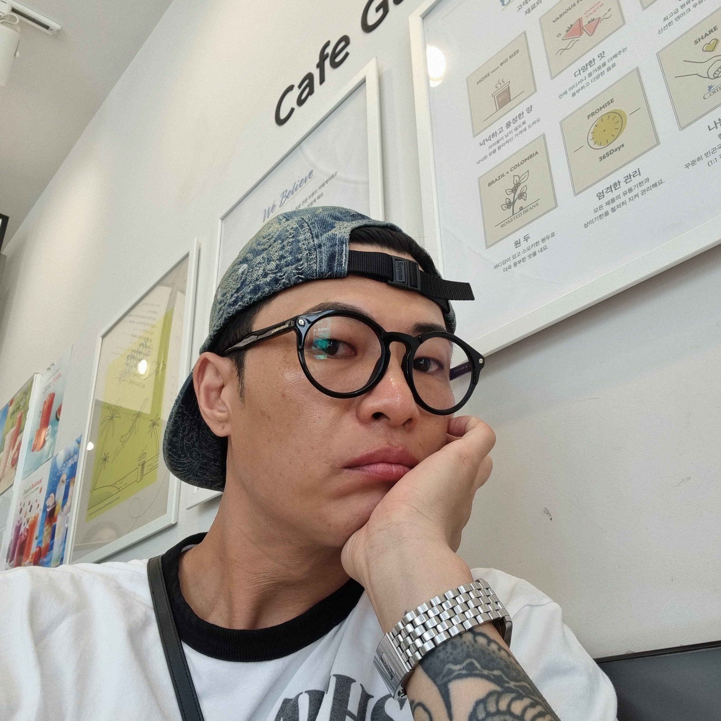 Supreme Bandana Jacquard Denim Camp Cap Blue - 25SS 착용 스타일 - 2