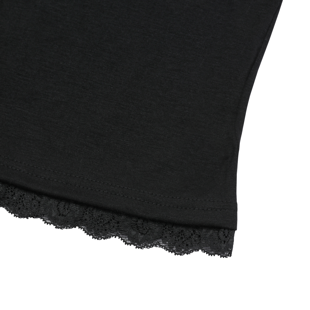 무센트 가린 레이스 슬림핏 슬리브리스 나시 블랙(MUCENT Galin Lace Slim Fit Sleeveless Black) - 4