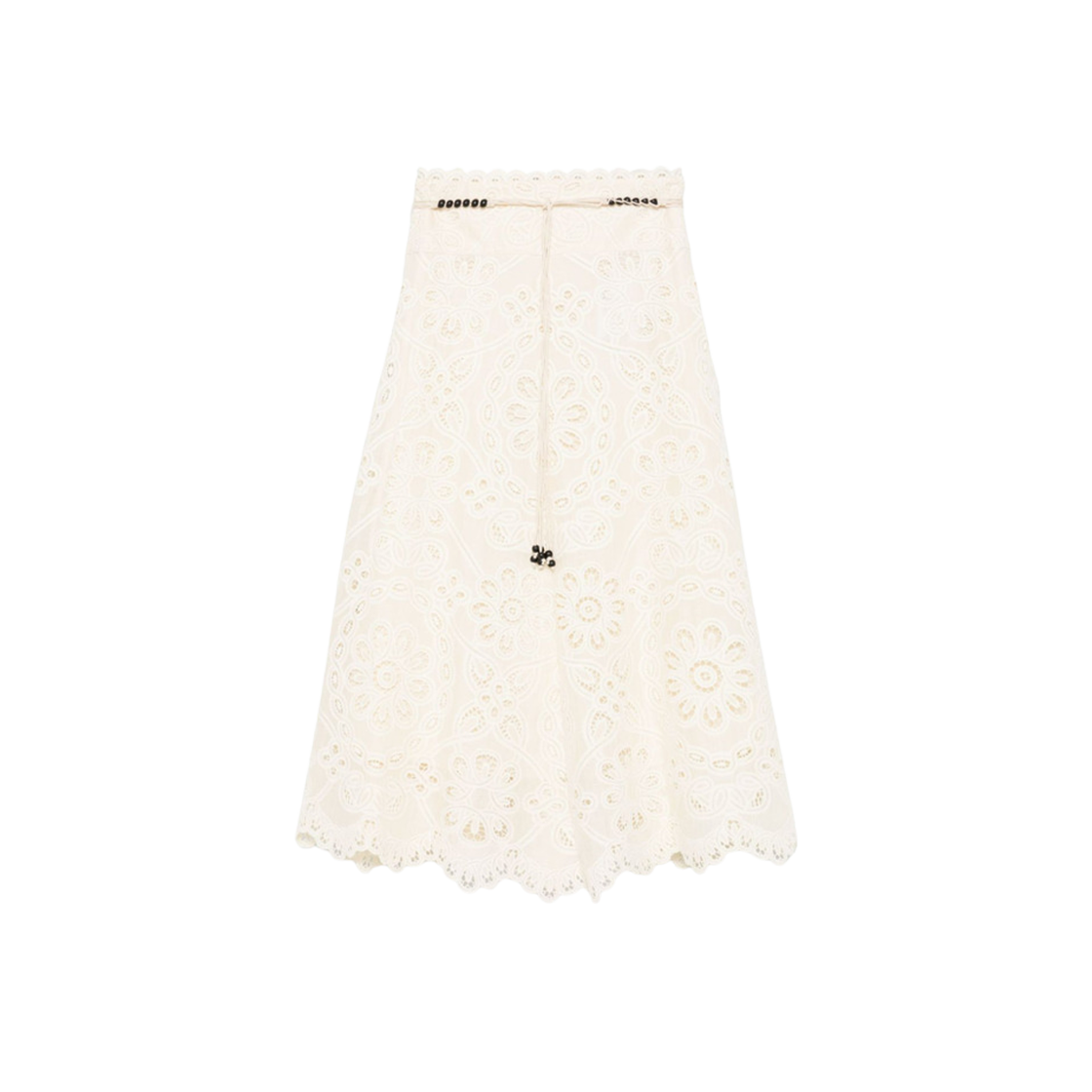 4248SSS251 (W) Zimmermann Rhiannon Embroidered Skirt Ivory