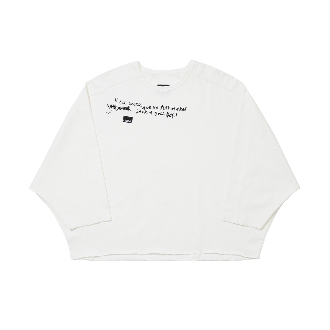 AJ254TP001WH AJOBYAJO Jack a Dull Boy Batwing Long Sleeve T-Shirt White