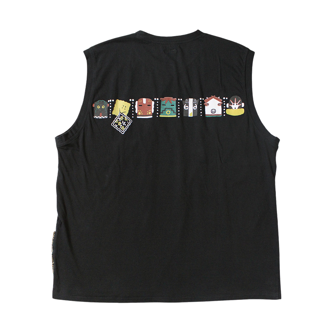 캐피탈 20 저지 슬리브리스 빅 티셔츠 패키쉬 & 카치나 Pt 블랙(Kapital 20 Jersey Sleeveless Big T-Shirt Peckish & Kachina Pt Black) - 2