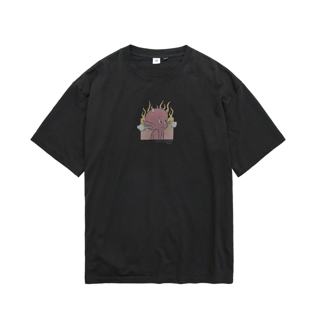 폴리테루 x 핫 스터프 1/2 슬리브 '플레임' 워시드 블랙(Polyteru x Hot Stuff 1/2 Sleeves 'Flame' Washed Black)
