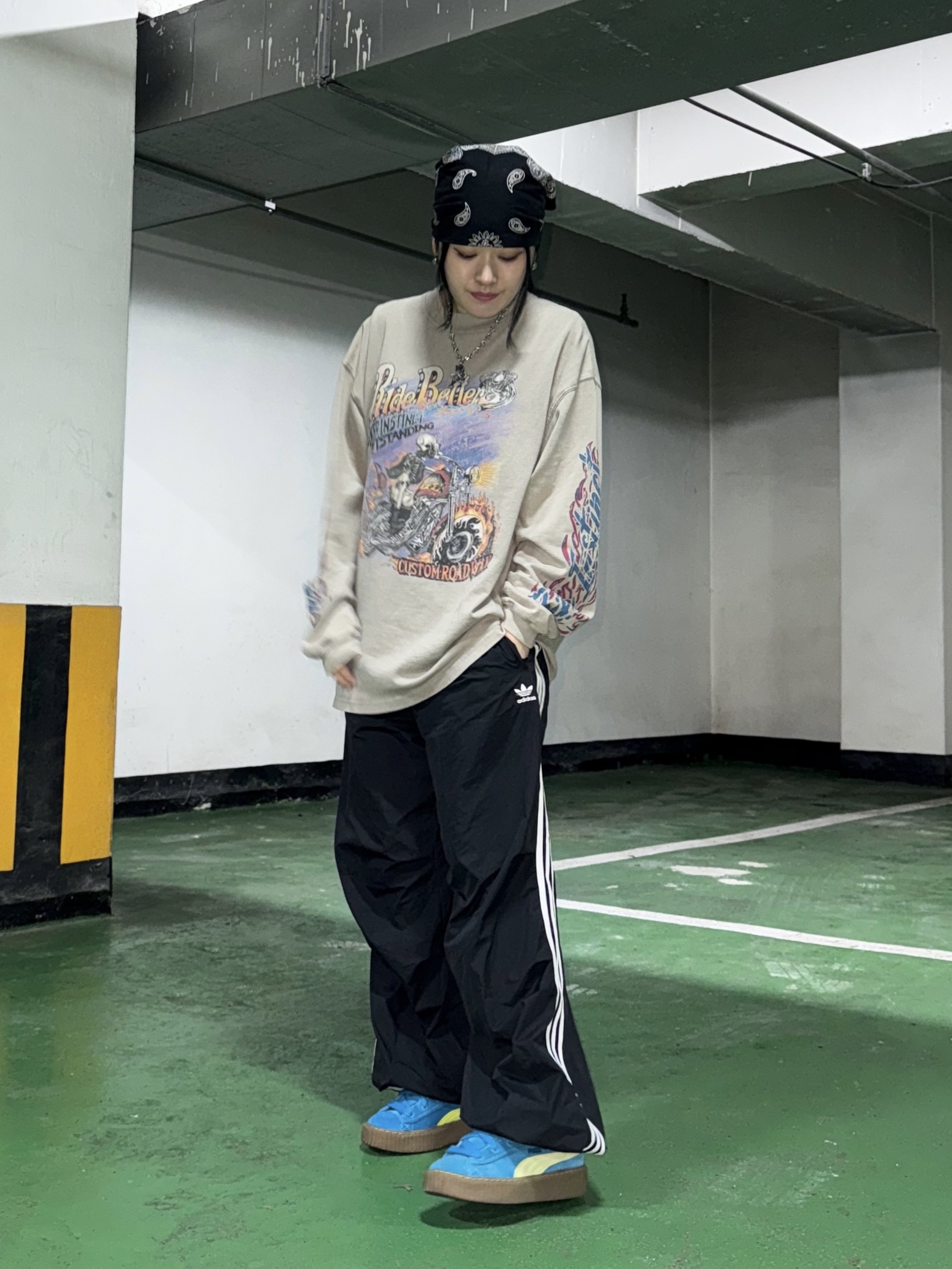 Puma x Fenty Creeper Phatty Speed Blue Lime Pow 착용 스타일