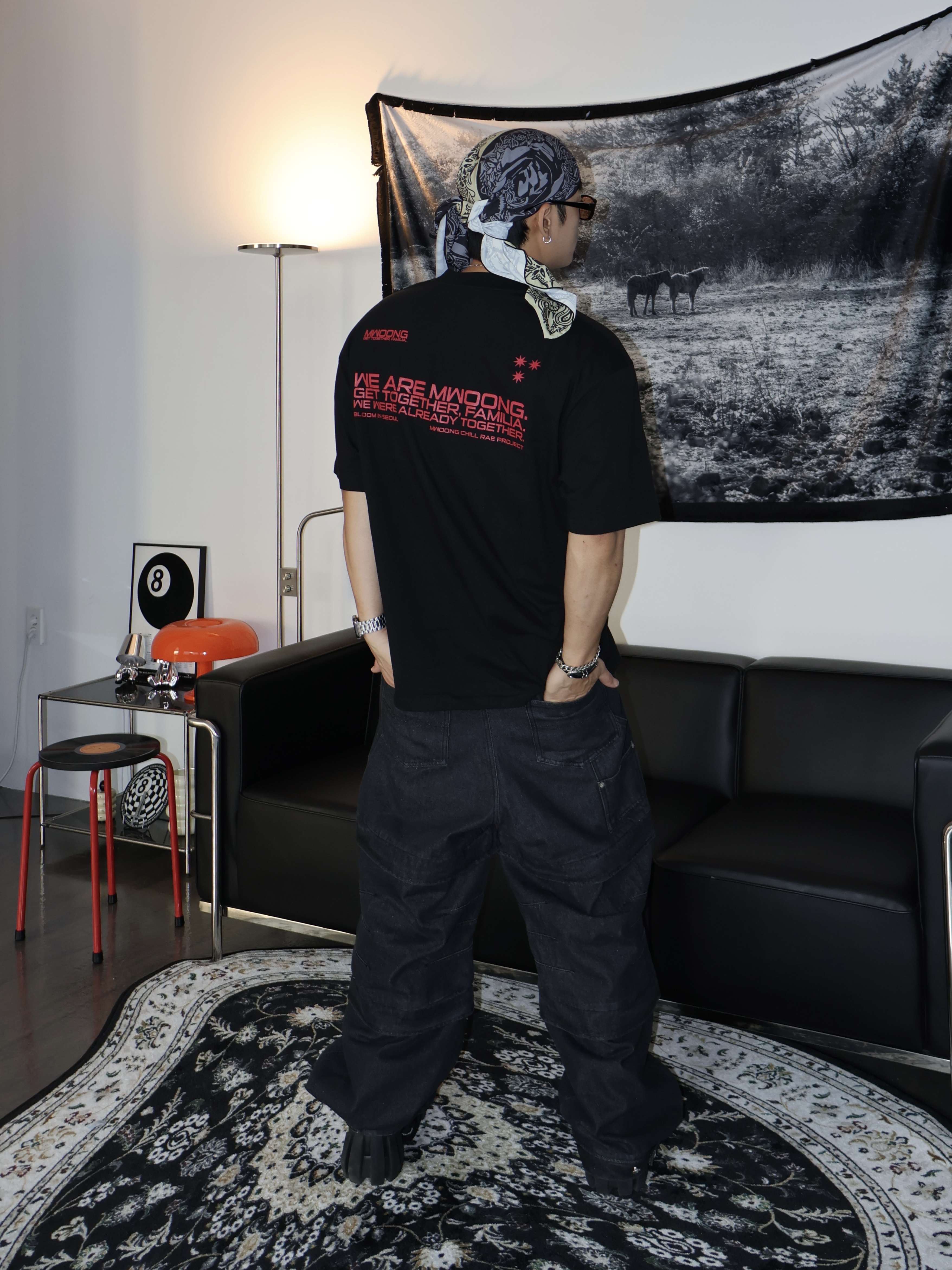 Timberland x Humberto Leon 6 Inch Boot Black - Medium, Flavorism Double Layered Wide Denim Pants Black 착용 스타일 - 2