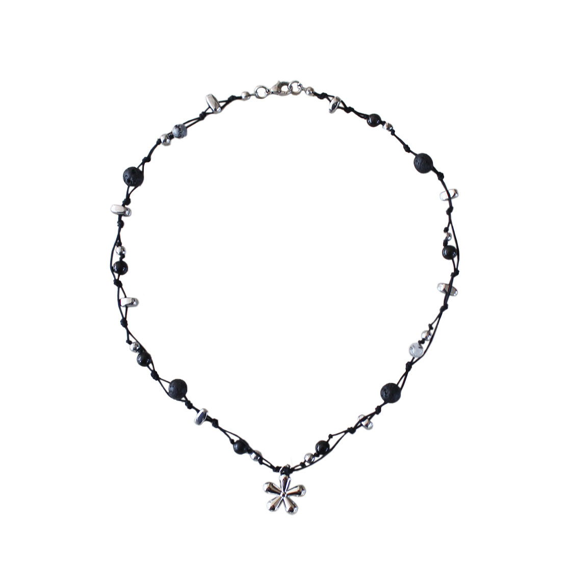 루바티 블랙 자스민 써지컬 스틸 네크리스(Rubati Black Jasmine Surgical Steel Necklace)