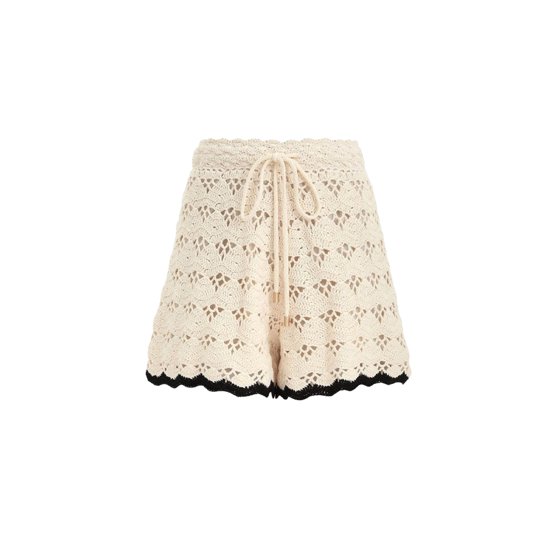 3565ASS251 (W) Zimmermann Rhiannon Crochet Shorts Cream Black