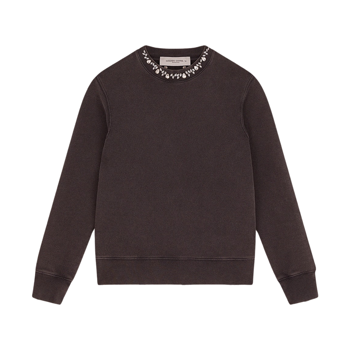 GWP01223-P000672-60318 (W) Golden Goose Crystal Sweatshirt Anthracite Grey