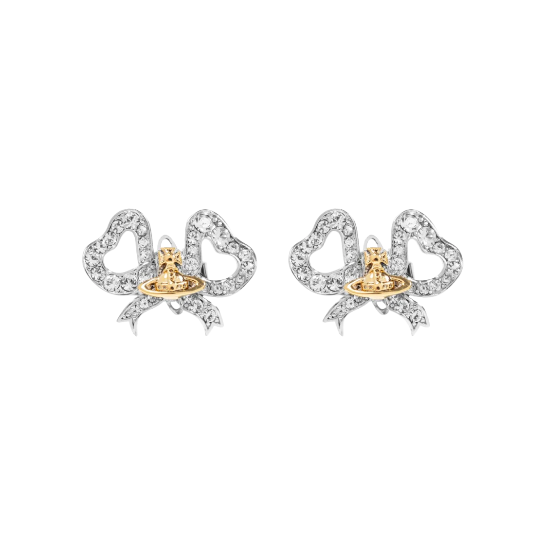 6201037J-02P580 Vivienne Westwood Rigoberta Earrings Platinum Gold White Crystal