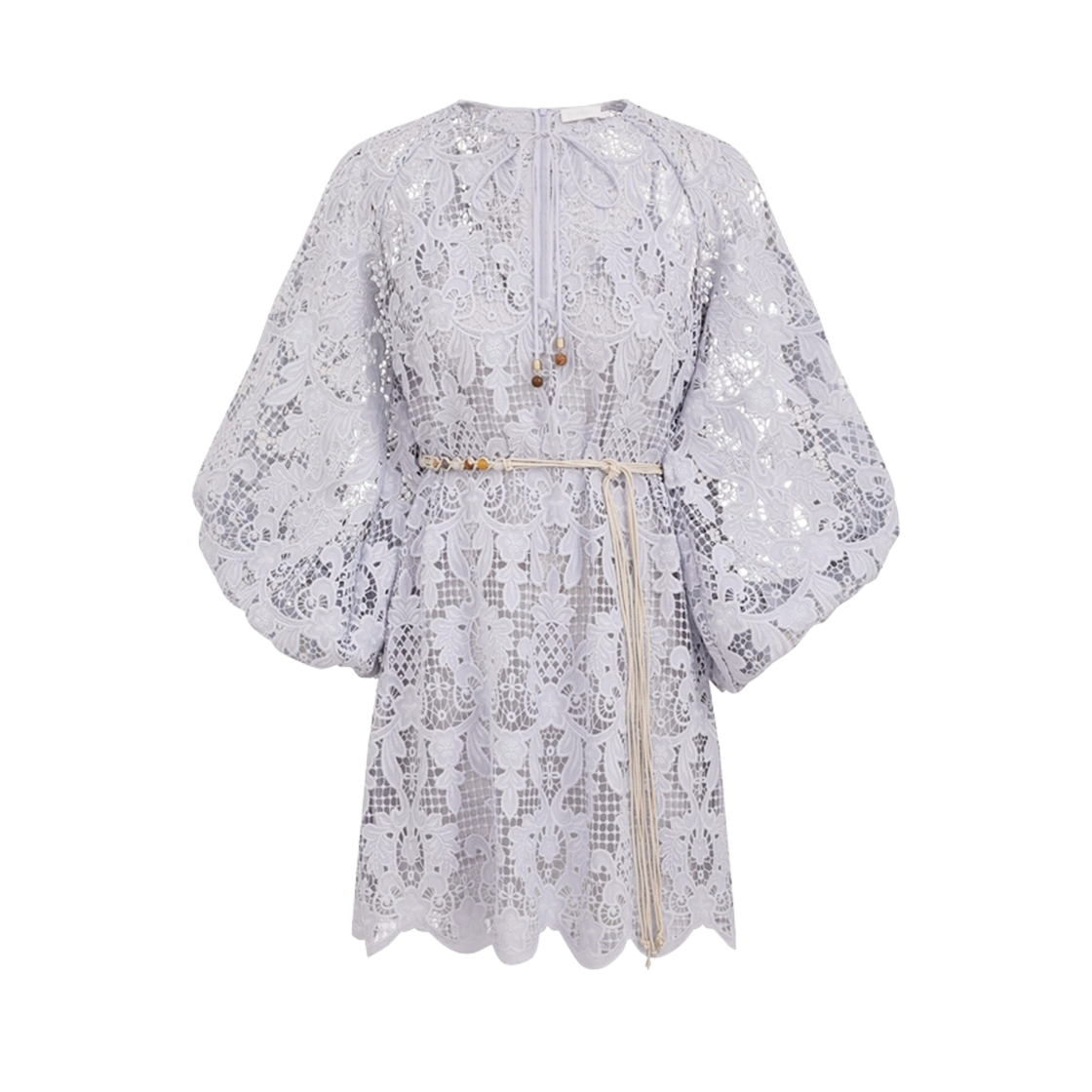 4559DSS254 (W) Zimmermann Coco Lace Tunic Mini Dress Powder Blue