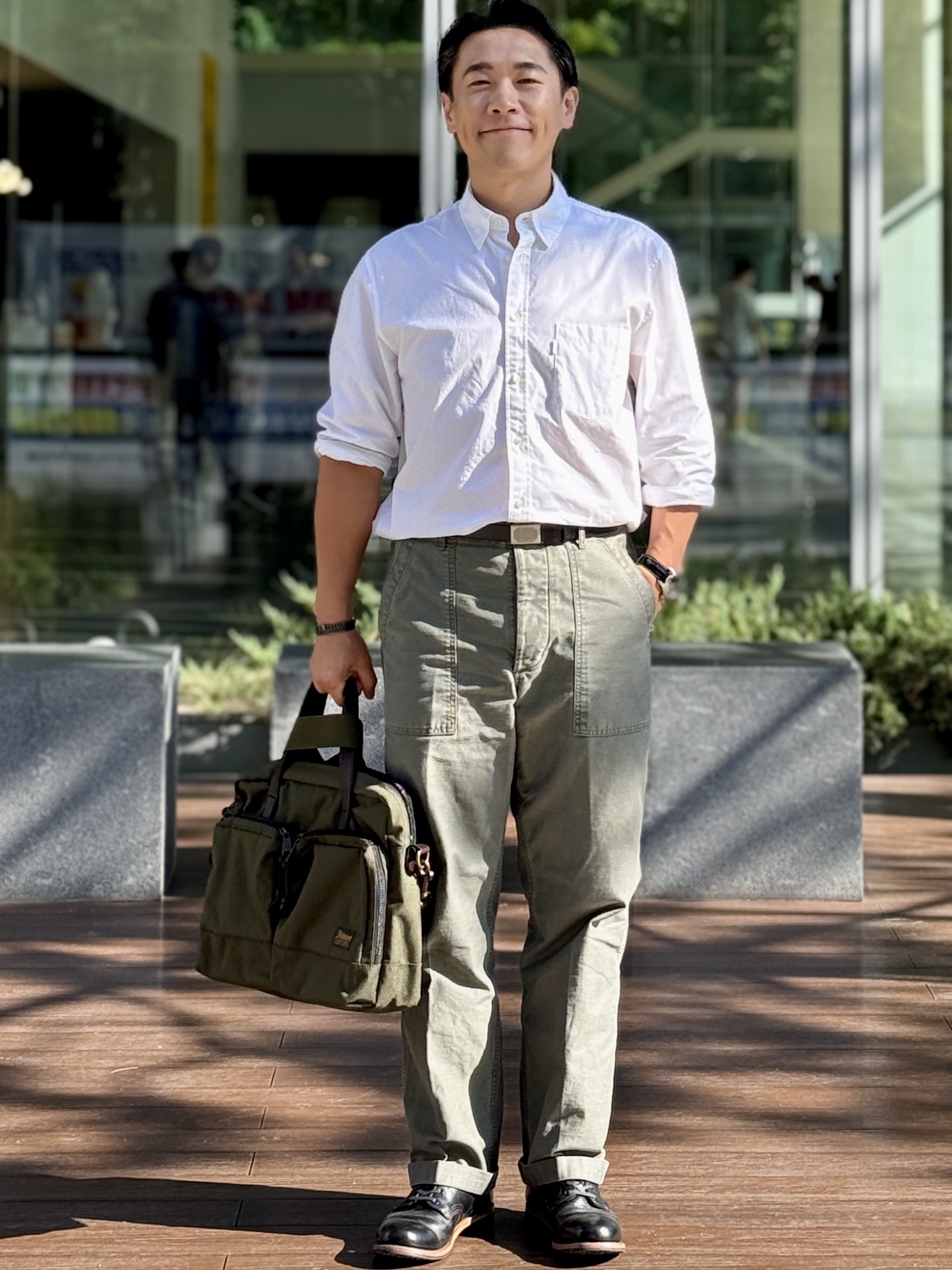 Filson 24 Hour Tin Briefcase Otter Green, Red Wing  Beckman Flatbox 9060 Black Klondike - D 착용 스타일 - 1