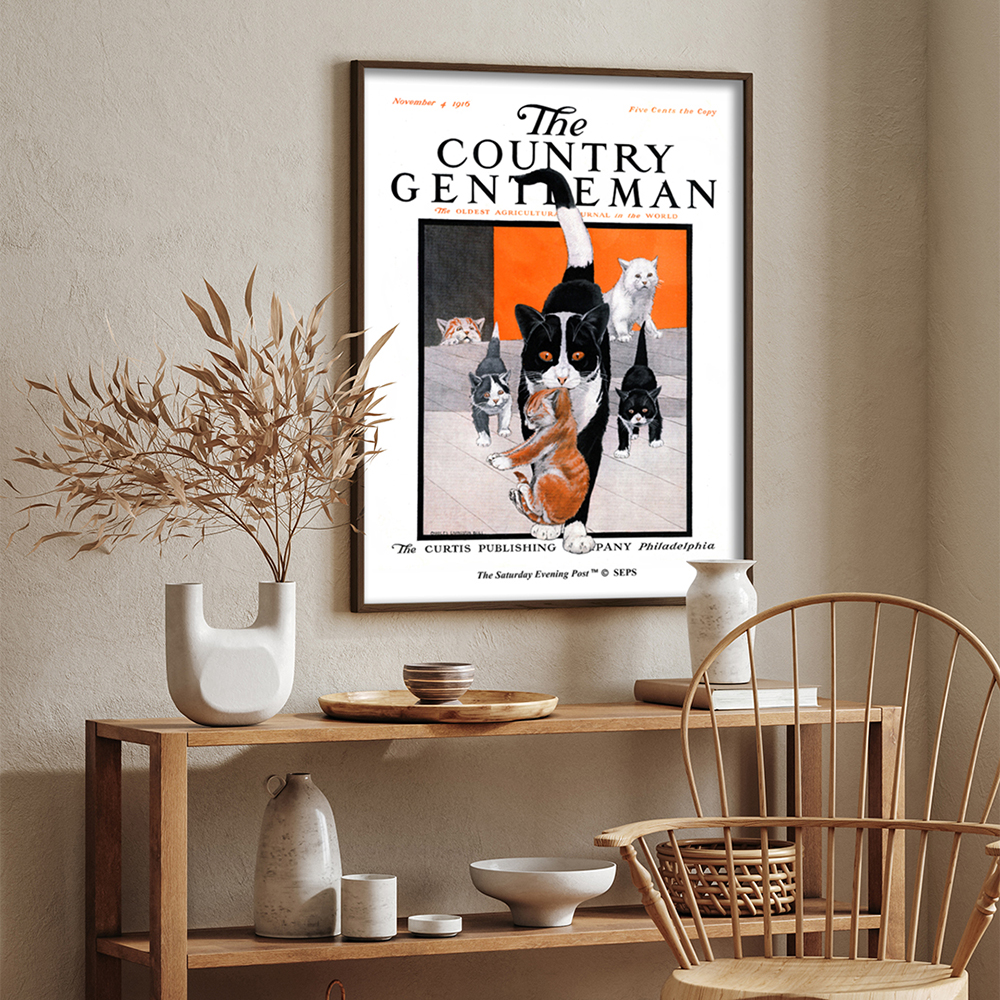 더 새터데이 이브닝 포스트 프레임 포스터_어미 고양이와 새끼들_A2(The Saturday Evening Post Framed Poster_Mother Cat and Kittens_A2) - 4