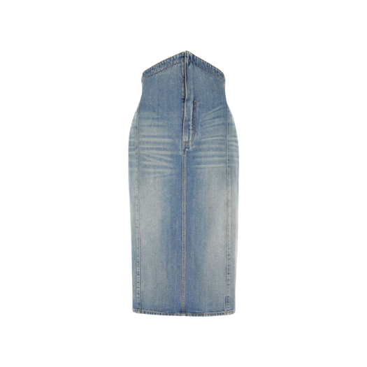 817920QMACV4315 (W) Alexander McQueen Fold Over Waisted Denim Skirt Stone Washed