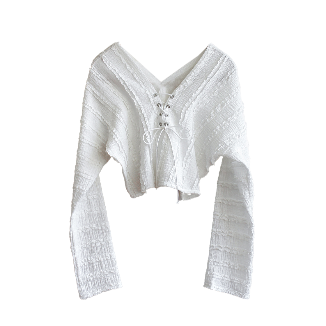 루바티 프릴 레이스 아일렛 탑 아이보리(Rubati Frill Lace Eyelet Top Ivory)