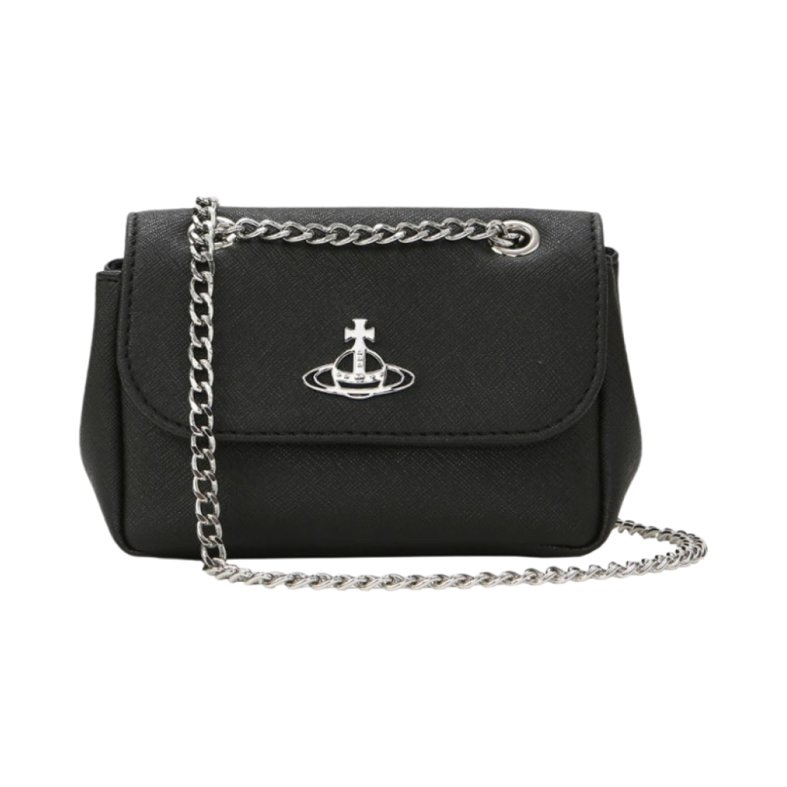 52020005/5C01000CW-S000B/S0021-N401 Vivienne Westwood Saffiano Biogreen Small Purse Cross Bag Black