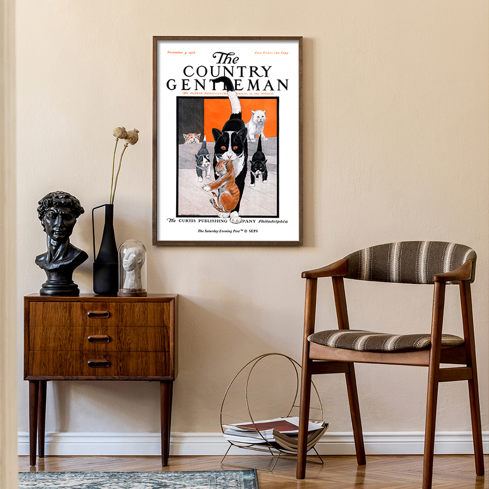 더 새터데이 이브닝 포스트 프레임 포스터_어미 고양이와 새끼들_A2(The Saturday Evening Post Framed Poster_Mother Cat and Kittens_A2) - 3