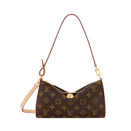 Louis Vuitton Pochette Tirette Shoulder Bag Gold Brown