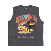 Kapital 20 Jersey Sleeveless Big T-Shirt Burning Piano Pt Ink Black