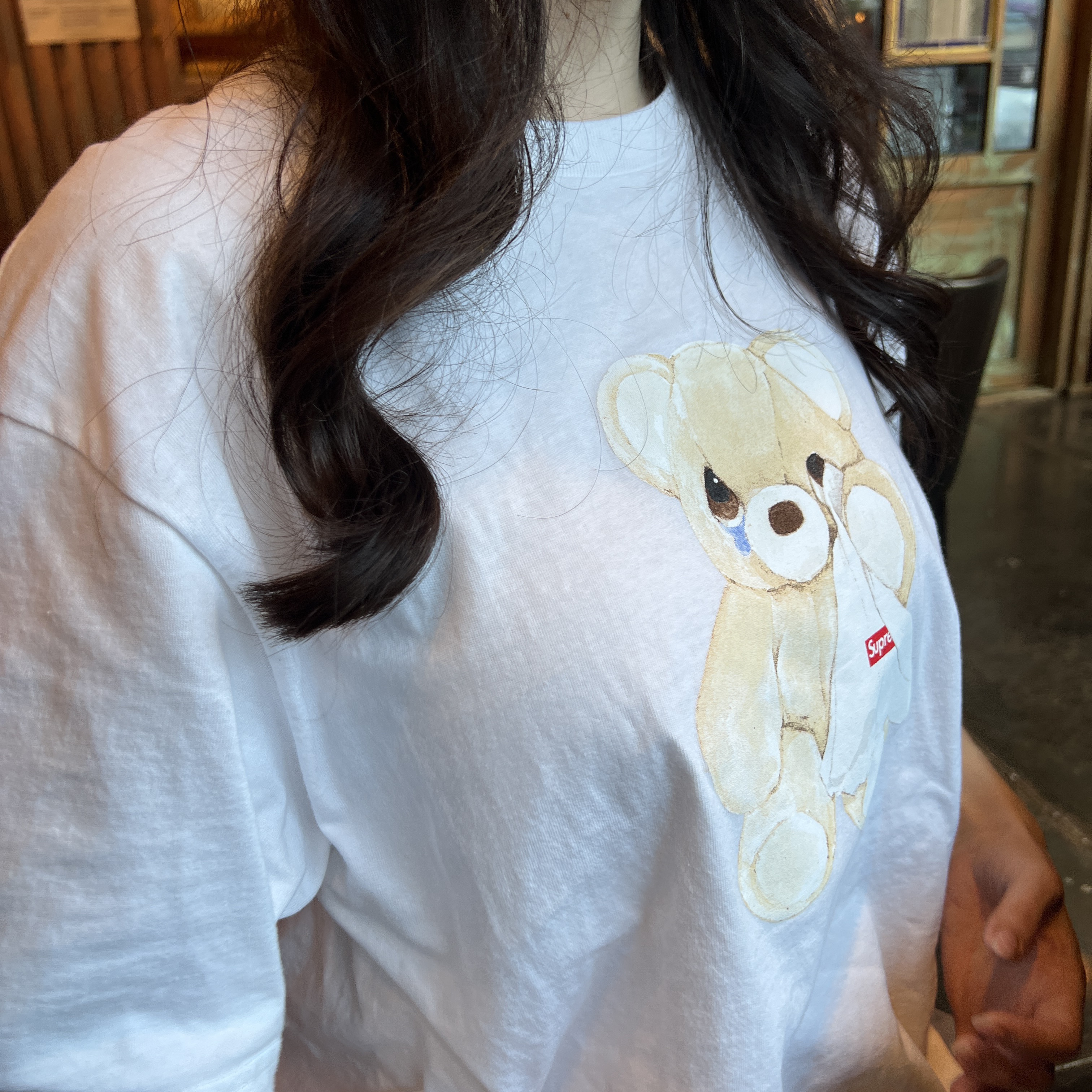 Supreme Bear T-Shirt White - 25SS 착용 스타일