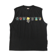 Kapital 20 Jersey Sleeveless Big T-Shirt Peckish & Kachina Pt Black