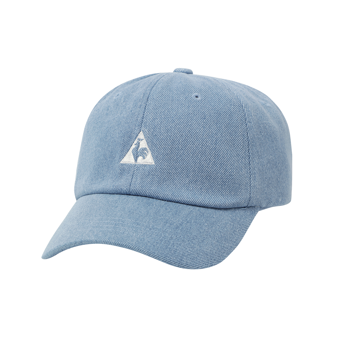 QQ323ACP91_LBL0 le coq sportif Seasonal Triangle Logo Ball Cap Light Blue