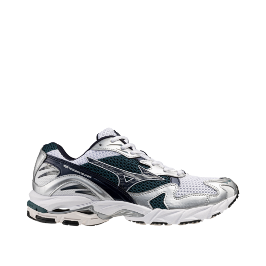D1GA210415 Mizuno Wave Rider 10 White Baritone Blue Deep Teal