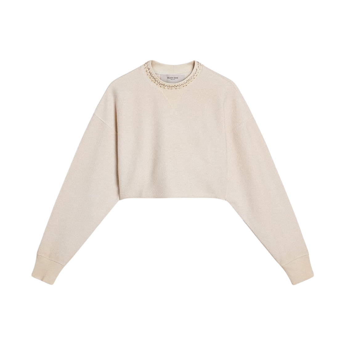 GWP02203-P002122-11616 (W) Golden Goose Crystal Cotton Sweatshirt Cream