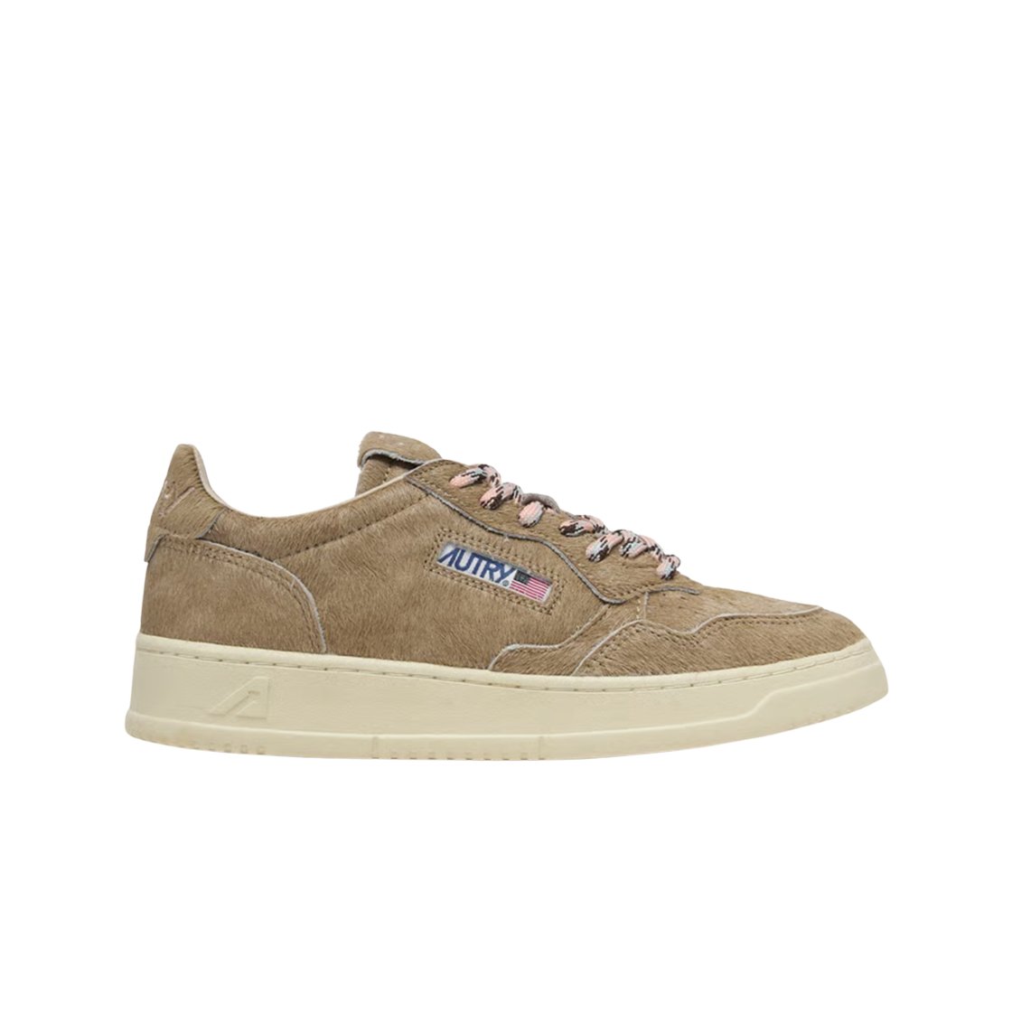 (W) 오트리 메달리스트 로우 포니 스킨 레더 스니커즈 브라운((W) Autry Medalist Low Pony Skin Leather Sneakers Brown) - 1