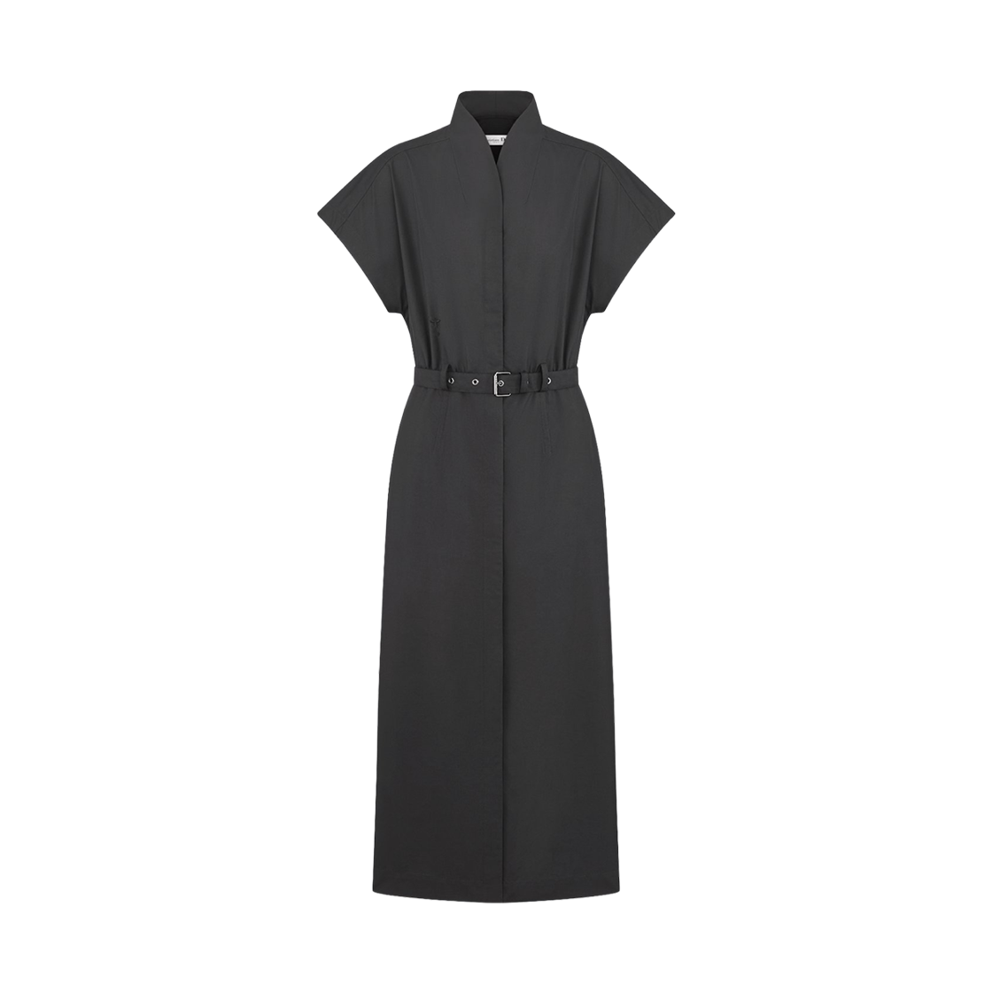 547R82A3124-9000 (W) Dior Cotton Silk Poplin Belt Midi Dress Black