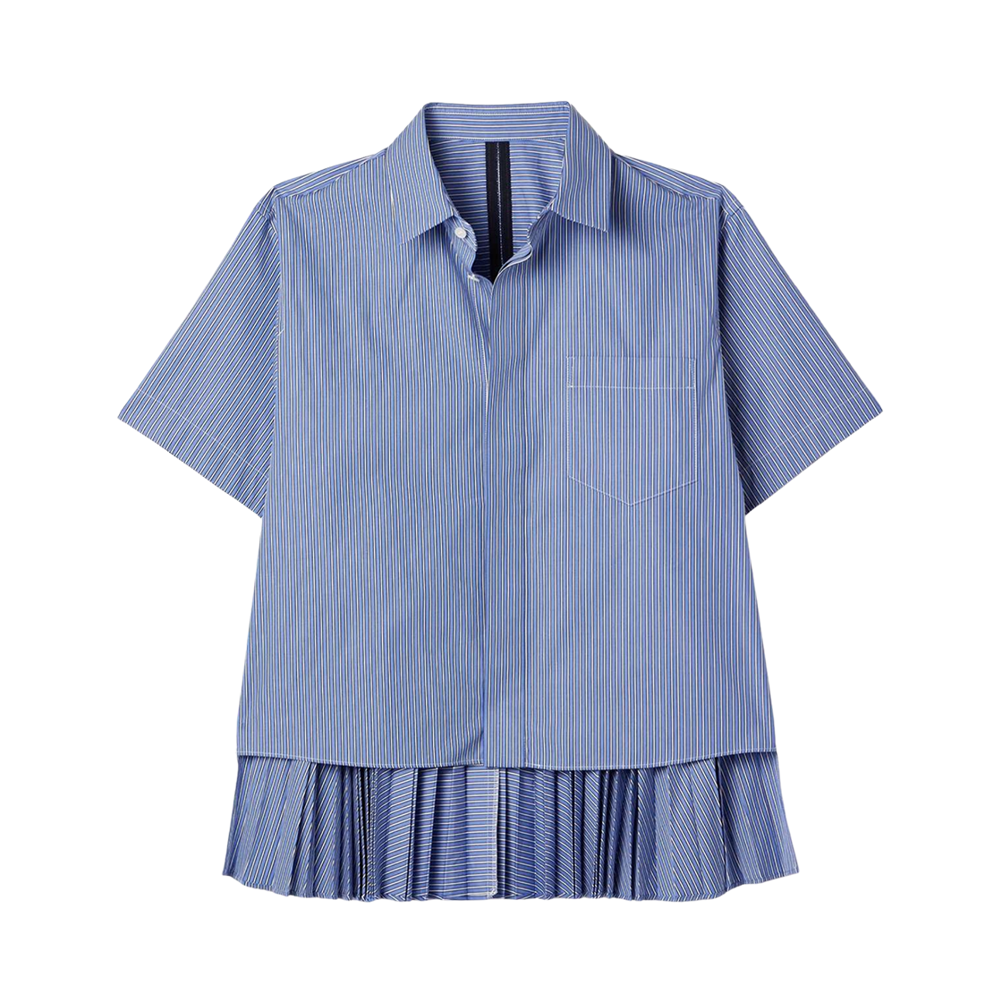 (W) 사카이 코튼 포플린 셔츠 블루 스트라이프((W) Sacai Cotton Poplin Shirt Blue Stripe)
