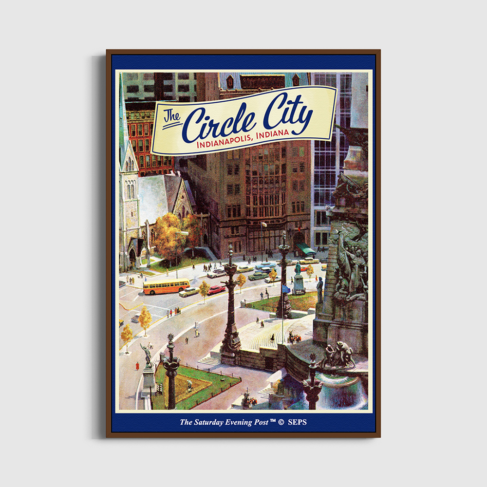 SFX3GD701A The Saturday Evening Post Framed Poster_Monument Circle_A2