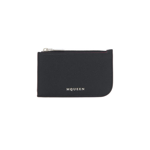 8135461VDCC1000 Alexander McQueen Sling Zip Card Holder Black
