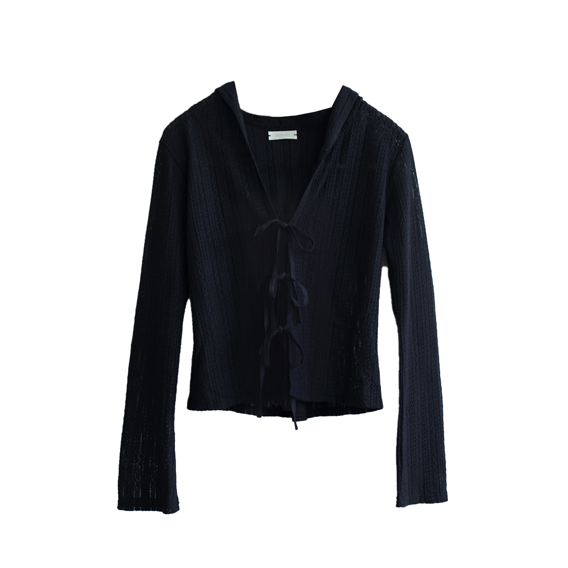 루바티 팔레르모 크로쉐 니트 레이스 후드 가디건 블랙(Rubati Palermo Crochet Knit Lace Hoodie Cardigan Black)