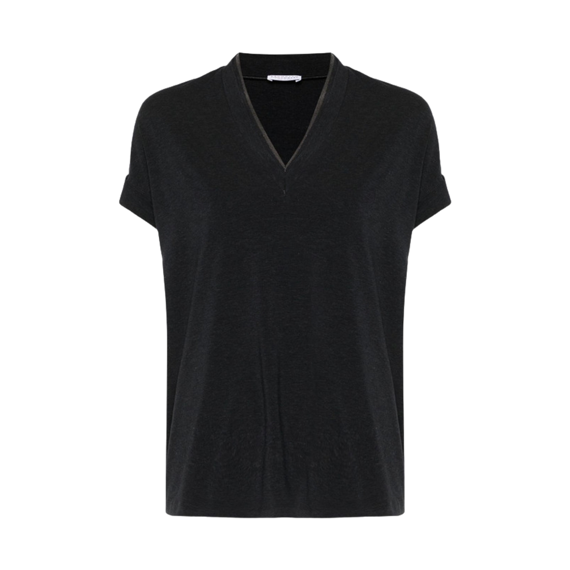 MPT18BD222-C055 (W) Brunello Cucinelli Cotton V-Neck T-Shirt Grey