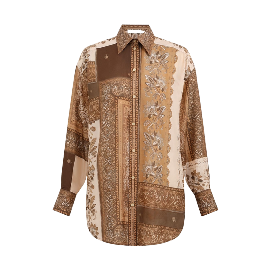 4588TSS252 (W) Zimmermann Lucky Manstyle Shirt Chocolate Bandana