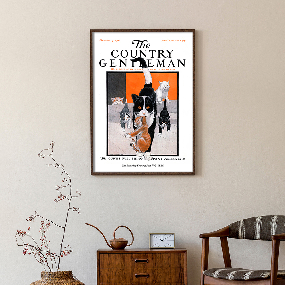 더 새터데이 이브닝 포스트 프레임 포스터_어미 고양이와 새끼들_A2(The Saturday Evening Post Framed Poster_Mother Cat and Kittens_A2) - 2