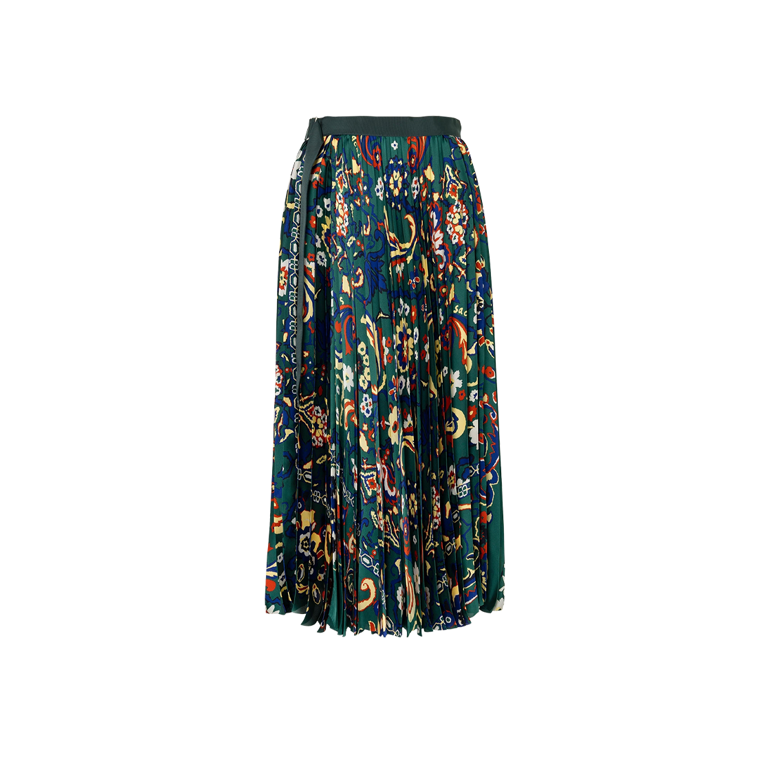 (W) 사카이 플로랄 프린트 스커트 그린((W) Sacai Floral Print Skirt Green)