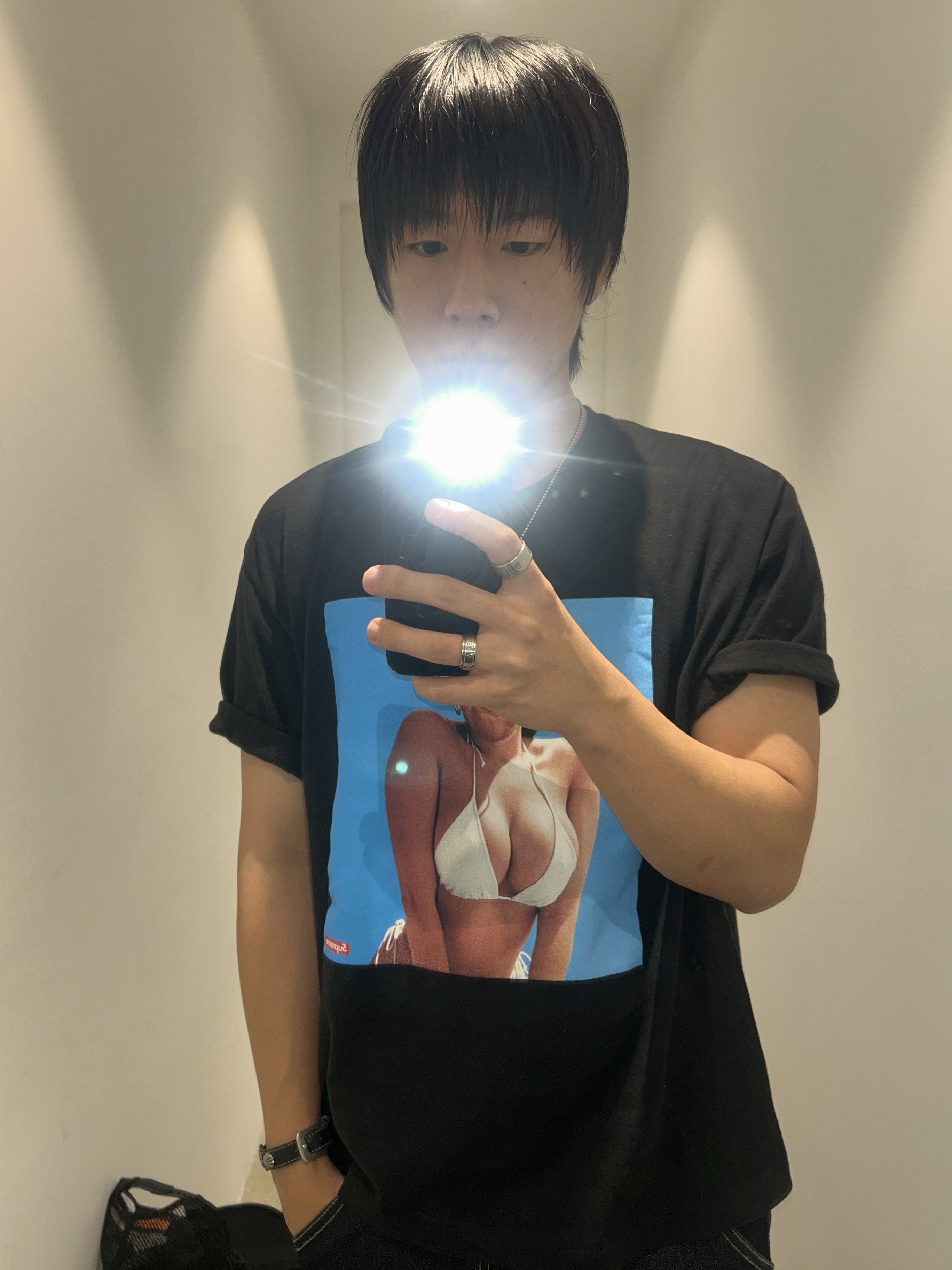 Supreme x Aphex Twin Windowlicker T-Shirt Black - 25SS, Dr. Martens x Wacko Maria 1461 Tiger Camo Hair On Camel Black 착용 스타일 - 1
