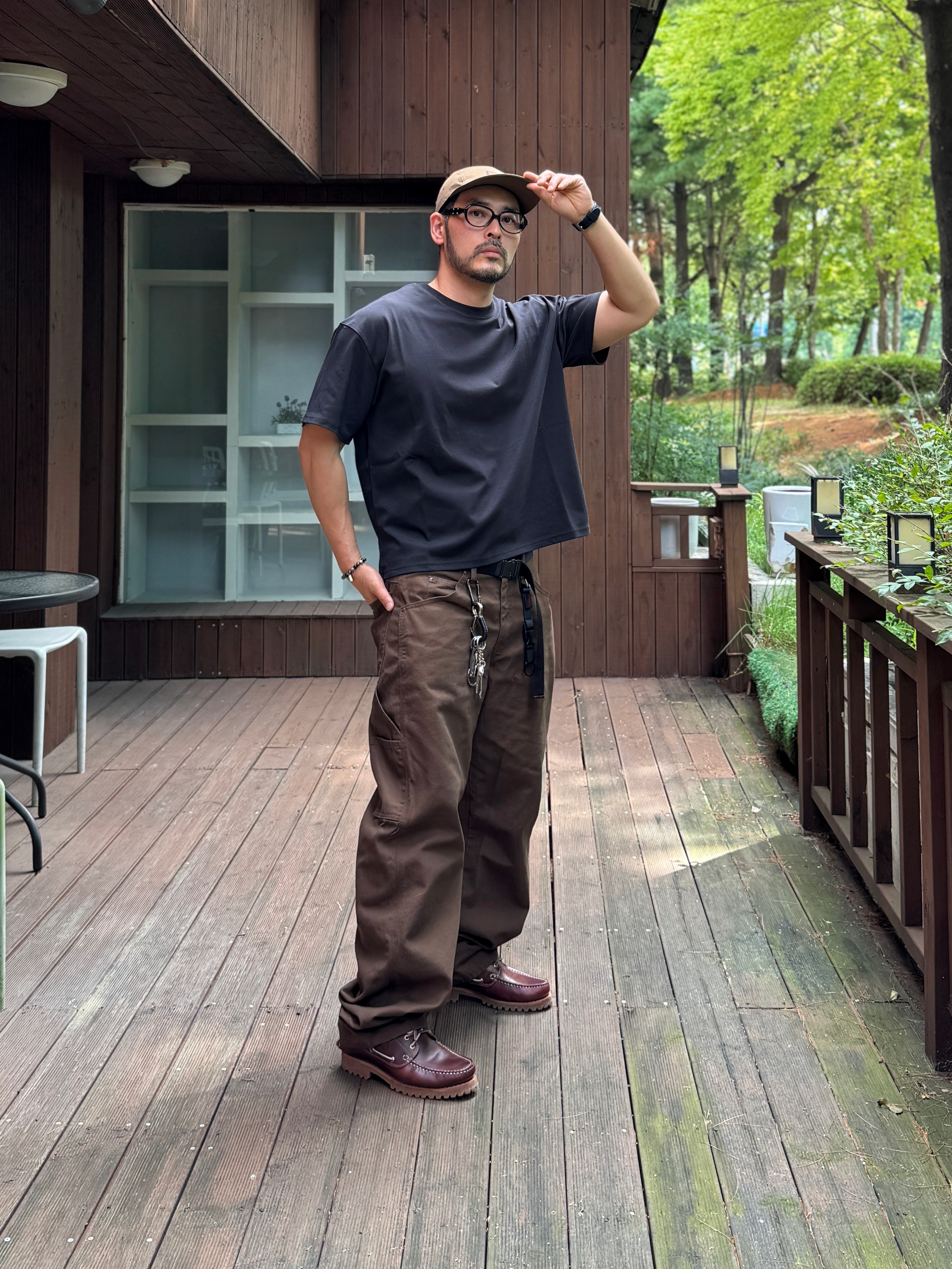 Timberland Authentic 3-Eye Classic Lug Burgundy -Wide 착용 스타일 - 1