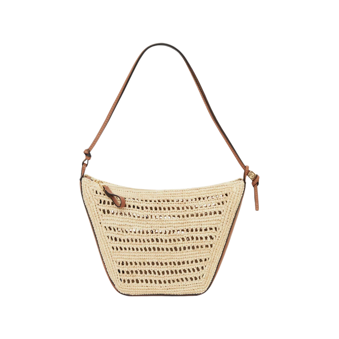 로에베 라피아 카프스킨 미니 해먹 호보 백 탄 내츄럴(Loewe Mini Hammock Hobo Bag In Raffia Calfskin Tan Natural)