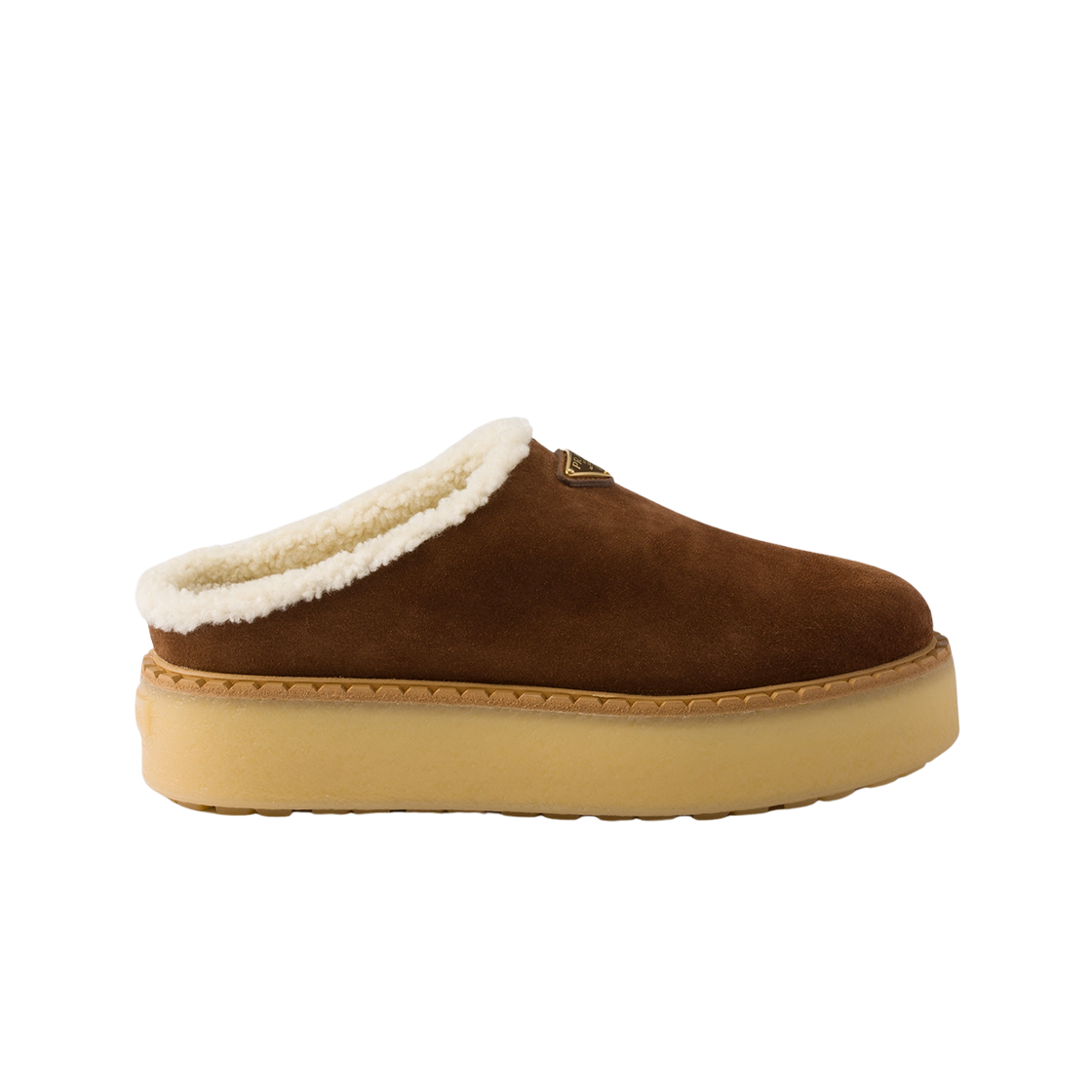 (W) 프라다 스웨이드 슬리퍼 코코아 브라운((W) Prada Suede Slippers Cocoa Brown) - 1