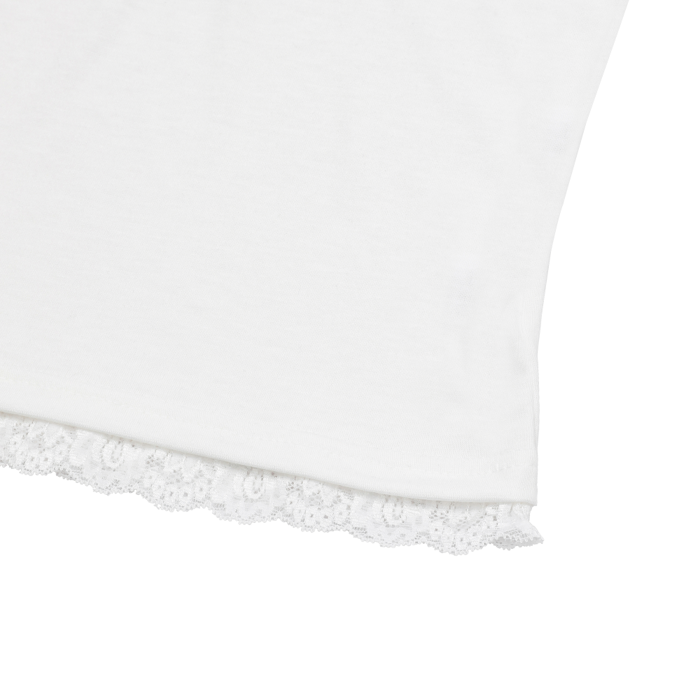 무센트 가린 레이스 슬림핏 슬리브리스 나시 아이보리(MUCENT Galin Lace Slim Fit Sleeveless Ivory) - 4