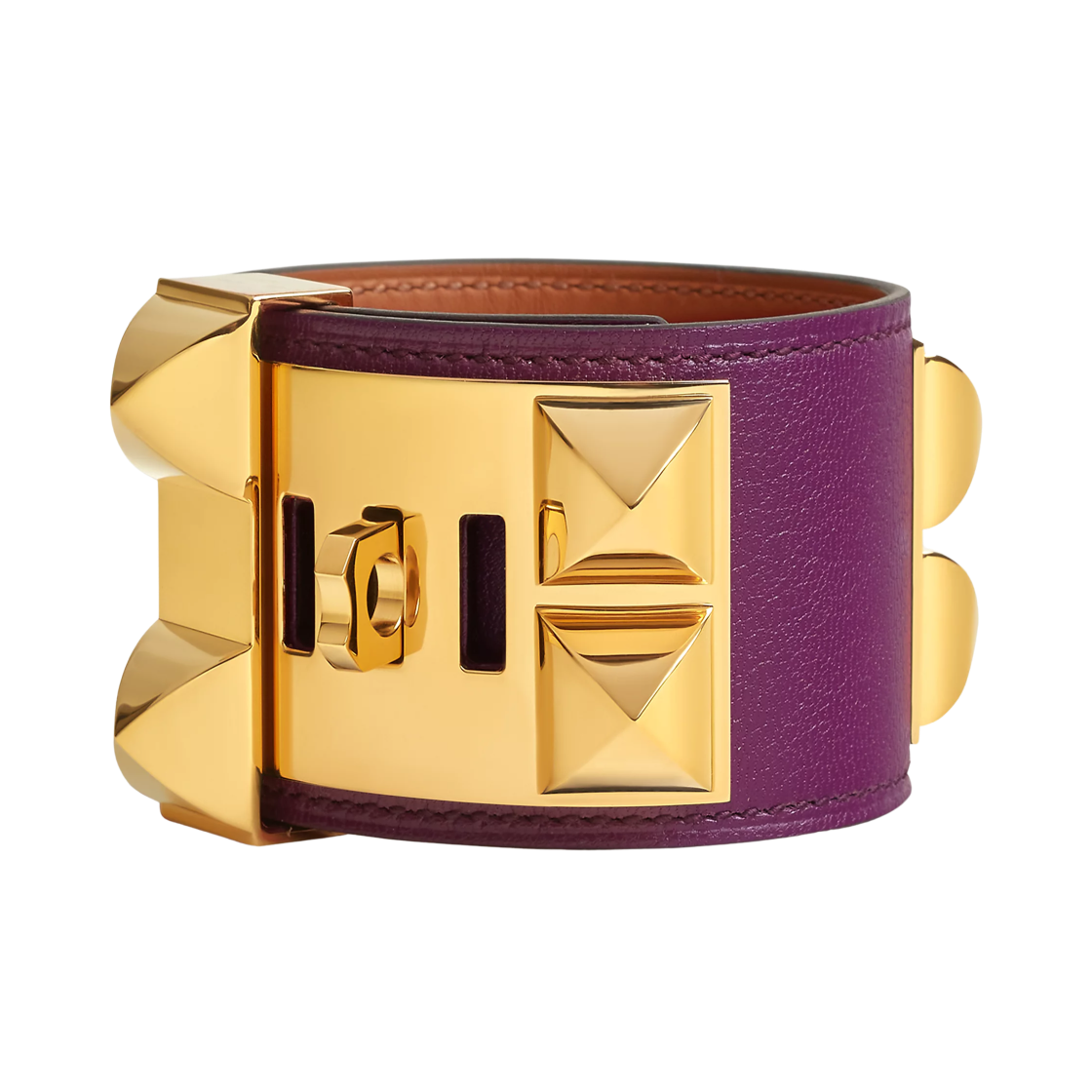 (W) 에르메스 꼴리에 드 샹 브레이슬릿 샴킬라 고트스킨 & 옐로우 골드 하드웨어 아네몬느((W) Hermes Collier De Chien Bracelet Chamkila Goatskin & Yellow Gold Anemone) - 2