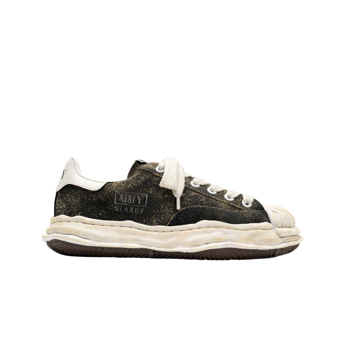 메종 미하라 야스히로 블레이키 OG 솔 빈티지 스웨이드 로우탑 스니커즈 블랙