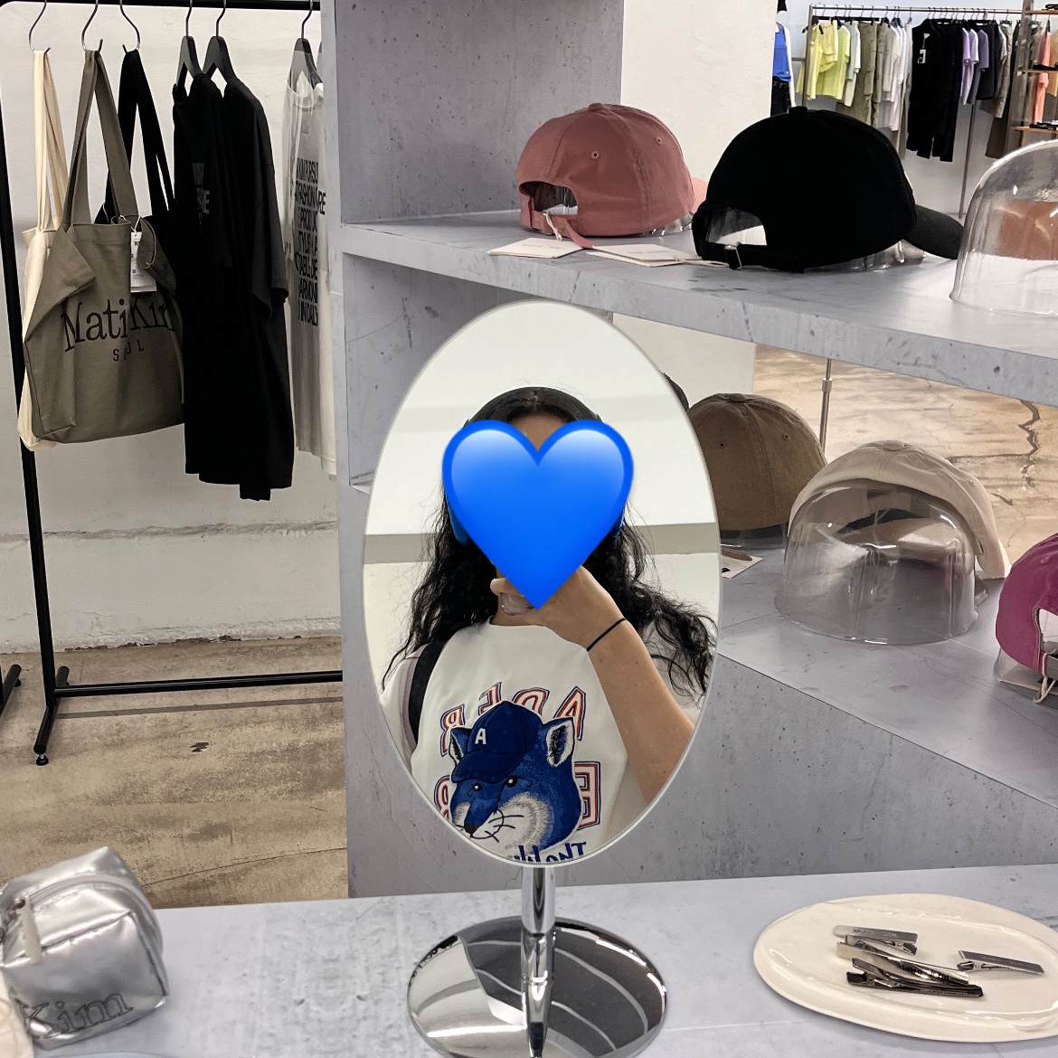 Maison Kitsune x Ader Error The Bluest Fox T-Shirt White 착용 스타일