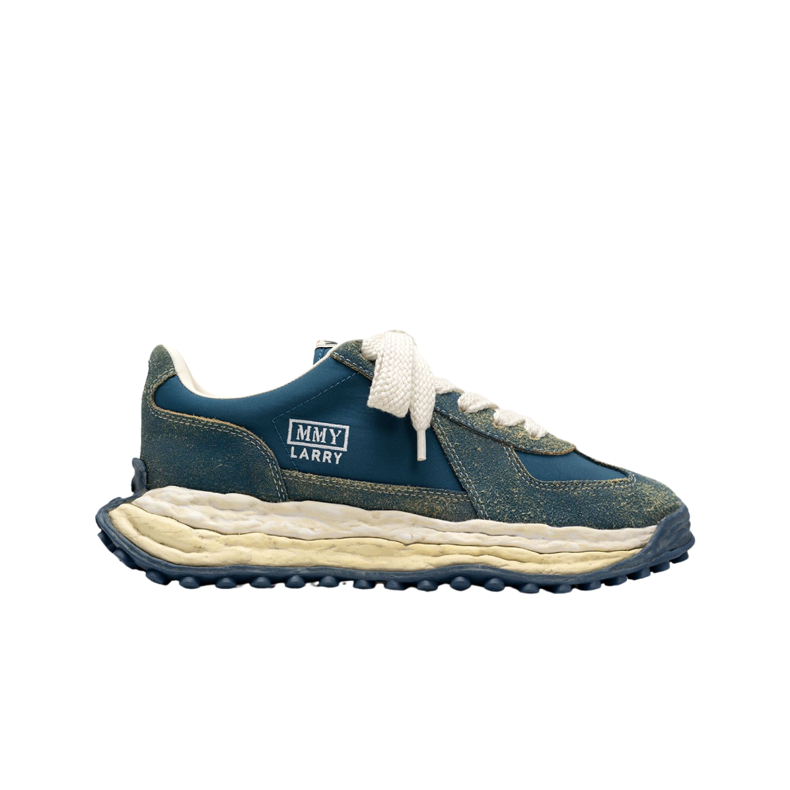 메종 미하라 야스히로 래리 OG 솔 빈티지 믹스 머터리얼 로우탑 스니커즈 블루(Maison Mihara Yasuhiro Larry OG Sole Vintage Mix Material Low-top Sneakers Blue) - 1