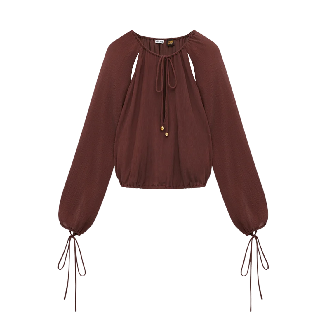 S616Y05X41-5539 (W) Loewe Cotton Silk Blouse Coffee